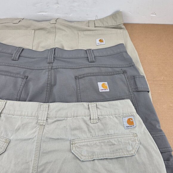 Carhartt Mens Rugged Flex Canvas Work Shorts Size 40 Relaxed Fit  Gray Khaki 3of - Picture 4 of 16